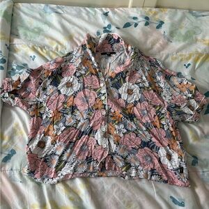Vans button down shirt with flowers